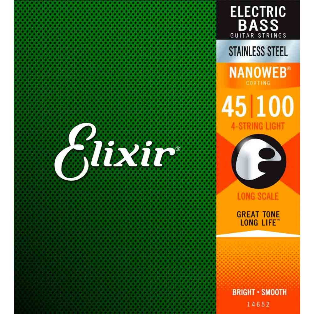 Elixir 14652 Light 45-100, Long Scale Electric Bass Strings - struny do basu 4-strunowego