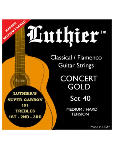 Luthier Set 40 Medium Hard Tension Super Carbon Concert Gold