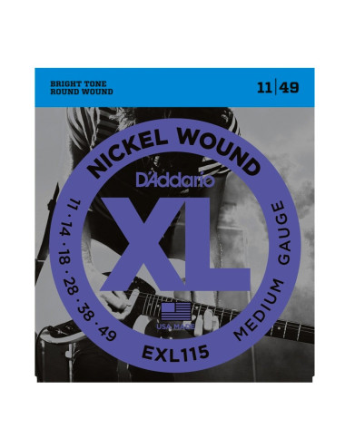 D\'Addario EXL115 Nickel Wound, Medium/Blues-Jazz Rock, 11-49