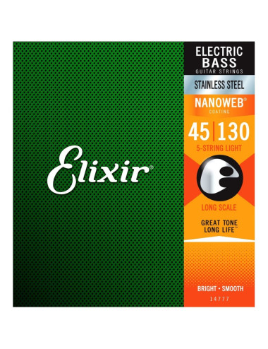 Elixir 14777 5-String Light 45-130, Long Scale