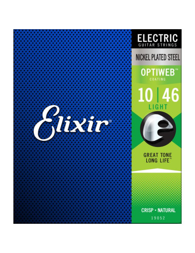 Elixir 19052 Optiweb Light 10-46 Electric Nickel Plated Steel