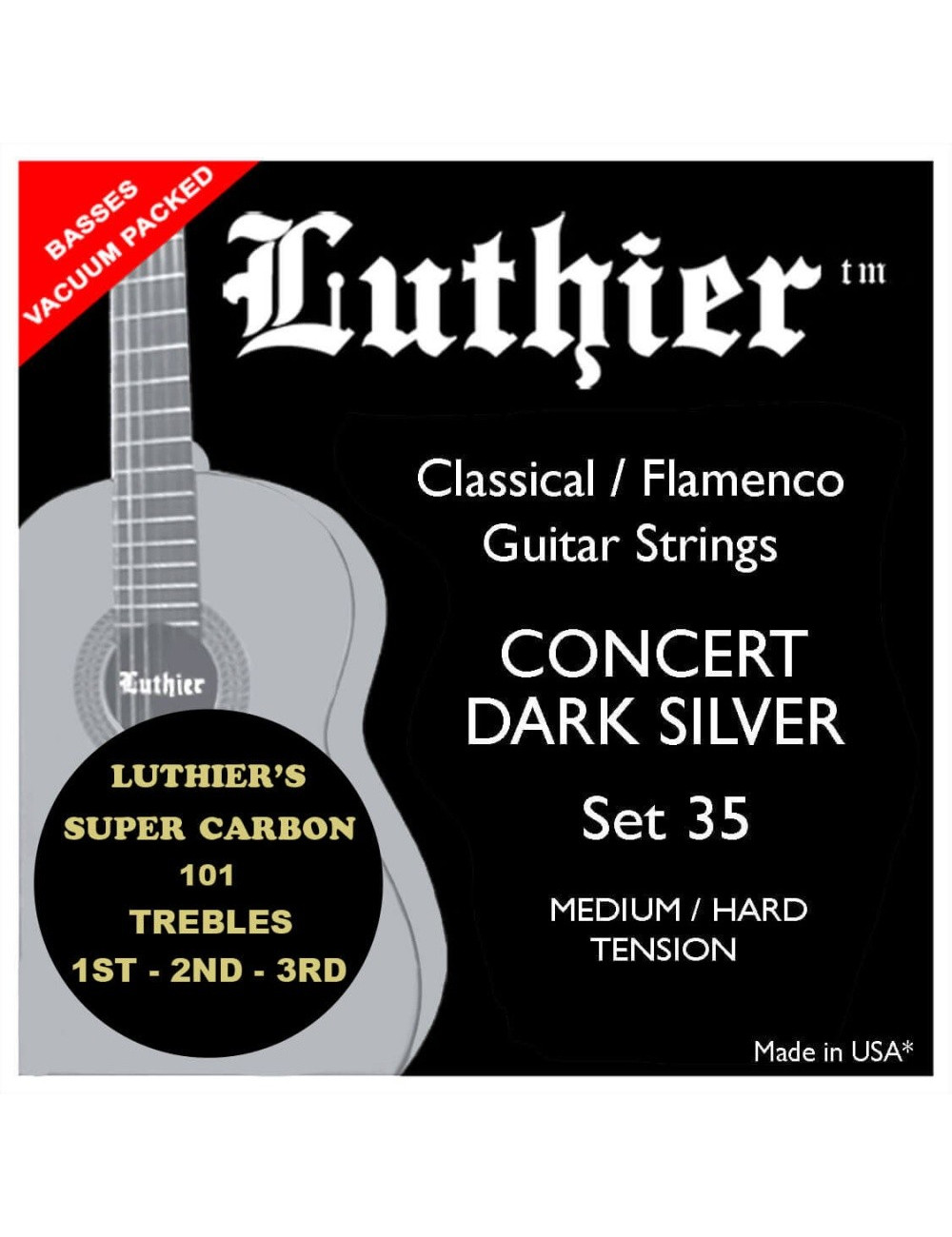 Luthier Set 35 Medium Hard Super Carbon Concert Dark Silver