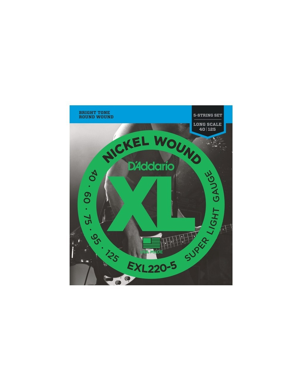 D\'Addario EXL220-5 Nickel Wound Bass, Super Light, 40-125, Long Scale