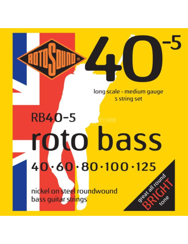 Rotosound RB40-5 Nickel On Steel 40-125, Long Scale